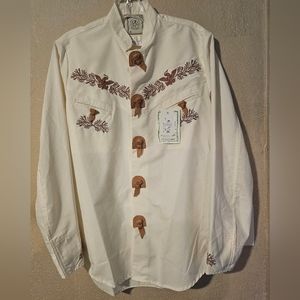 Espuela de oro Long sleeve shirt Mexican Western embroidered designed Men size s